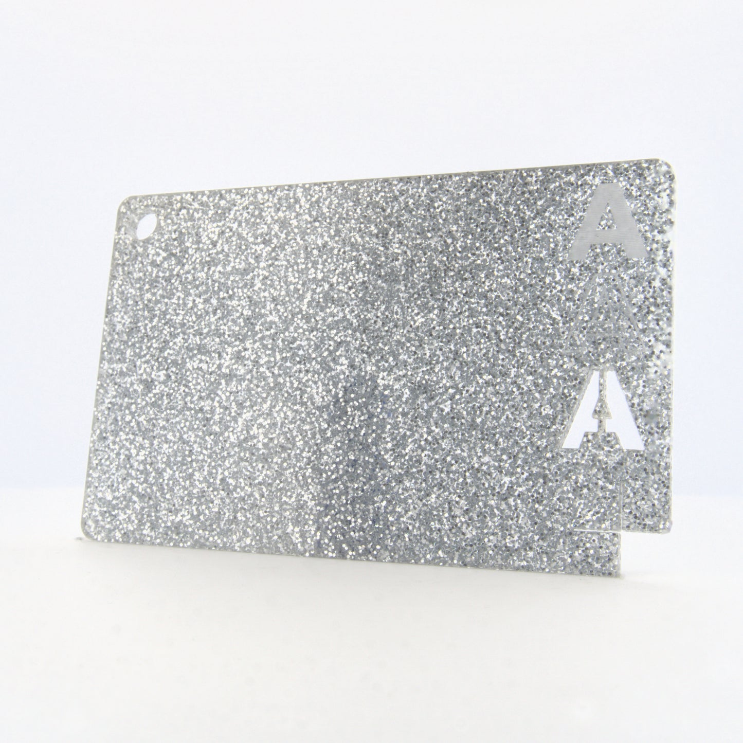 Acrylaat glitter zilver, 3 mm