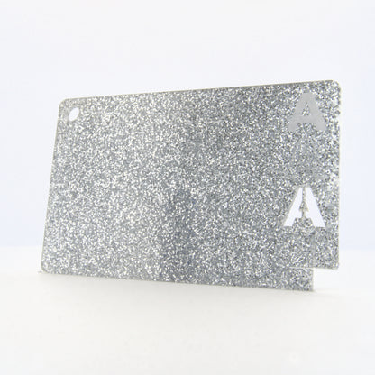 Acrylaat glitter zilver, 3 mm