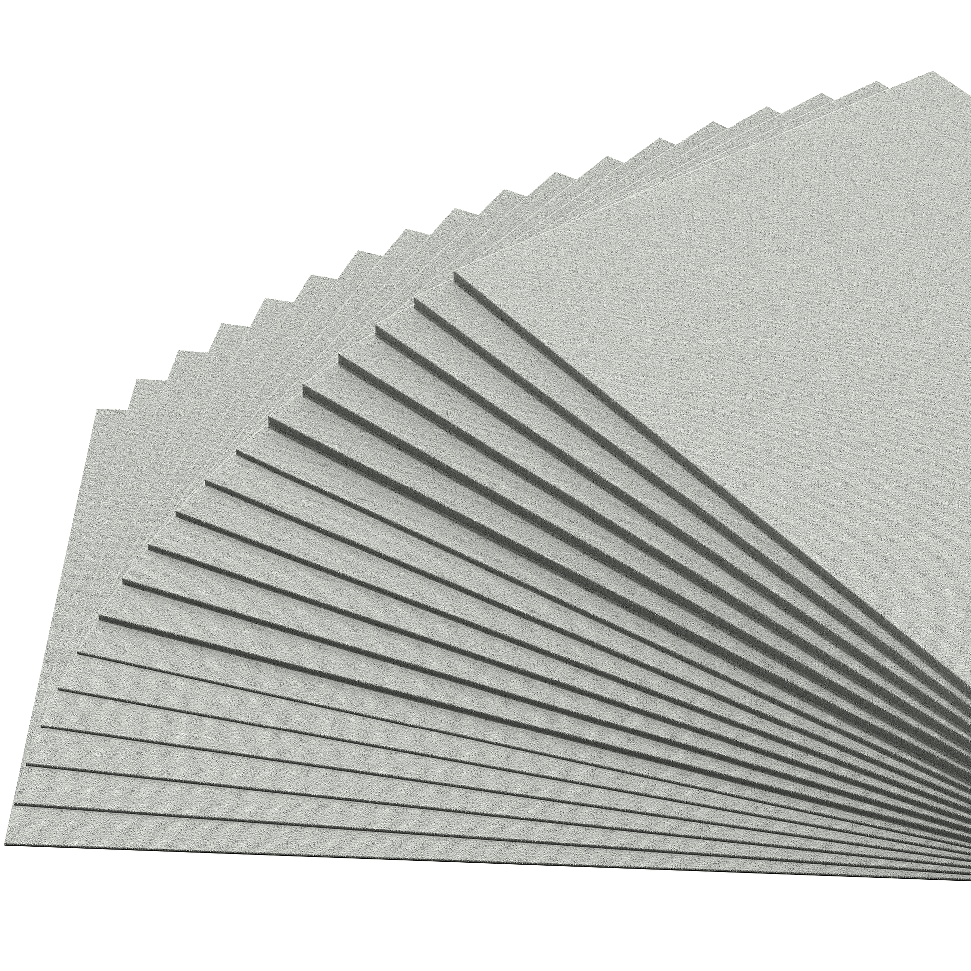 Material swatch fan with gray EVA foam plates from the material bundle