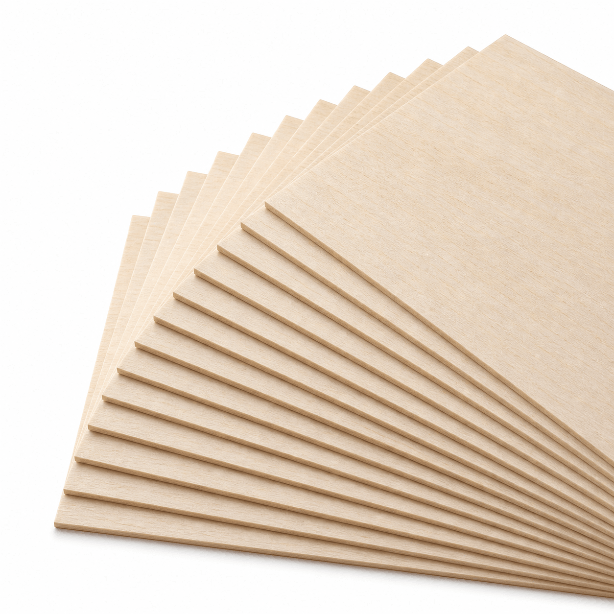 Material swatch fan with Linde plywood sheets from the material bundle