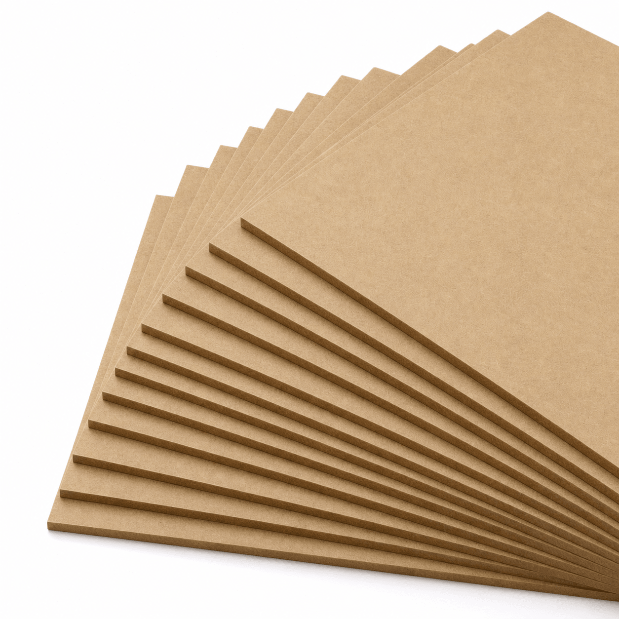 Material swatch fan with brown MDF panels from the material bundle