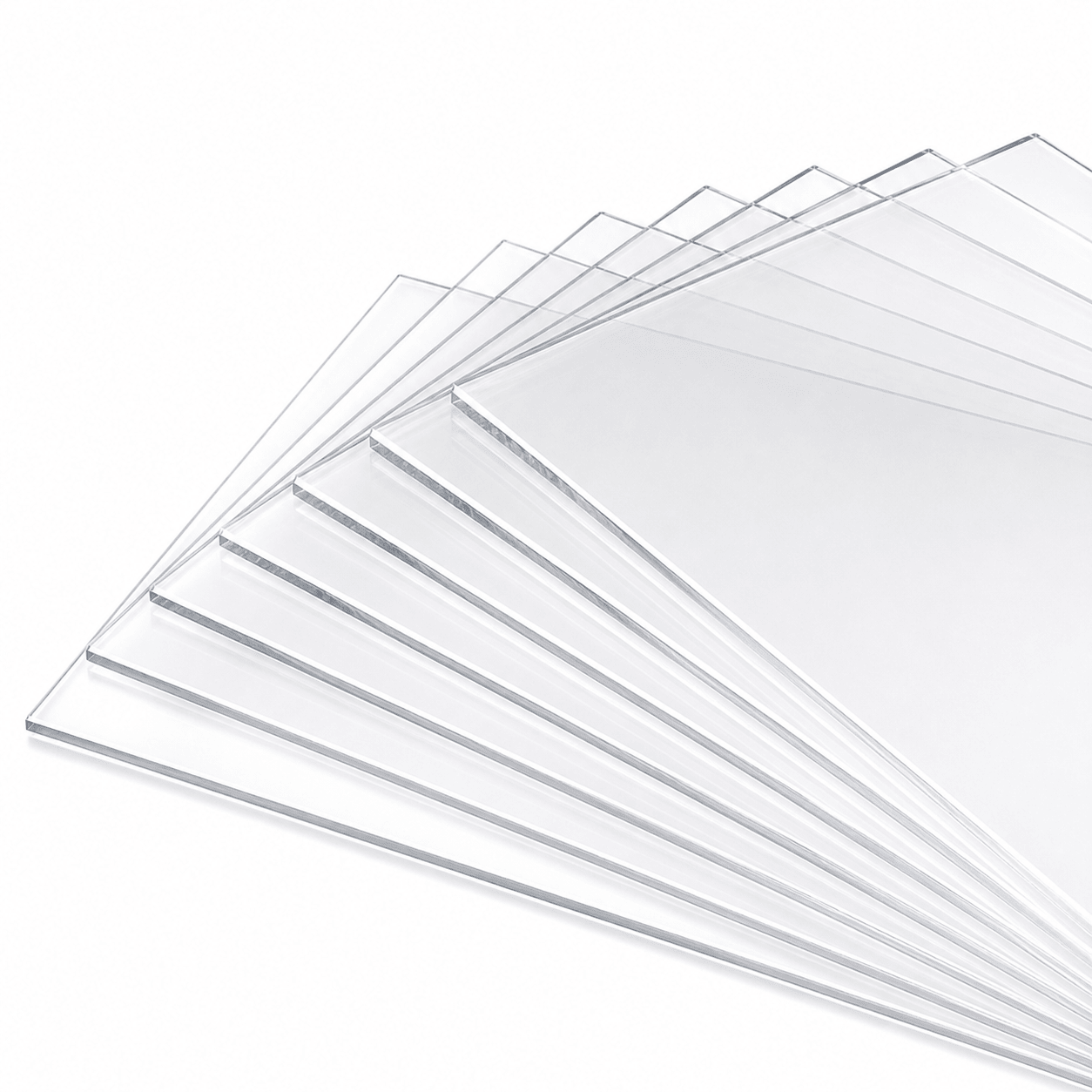 Material swatch fan with clear transparent acrylic sheets