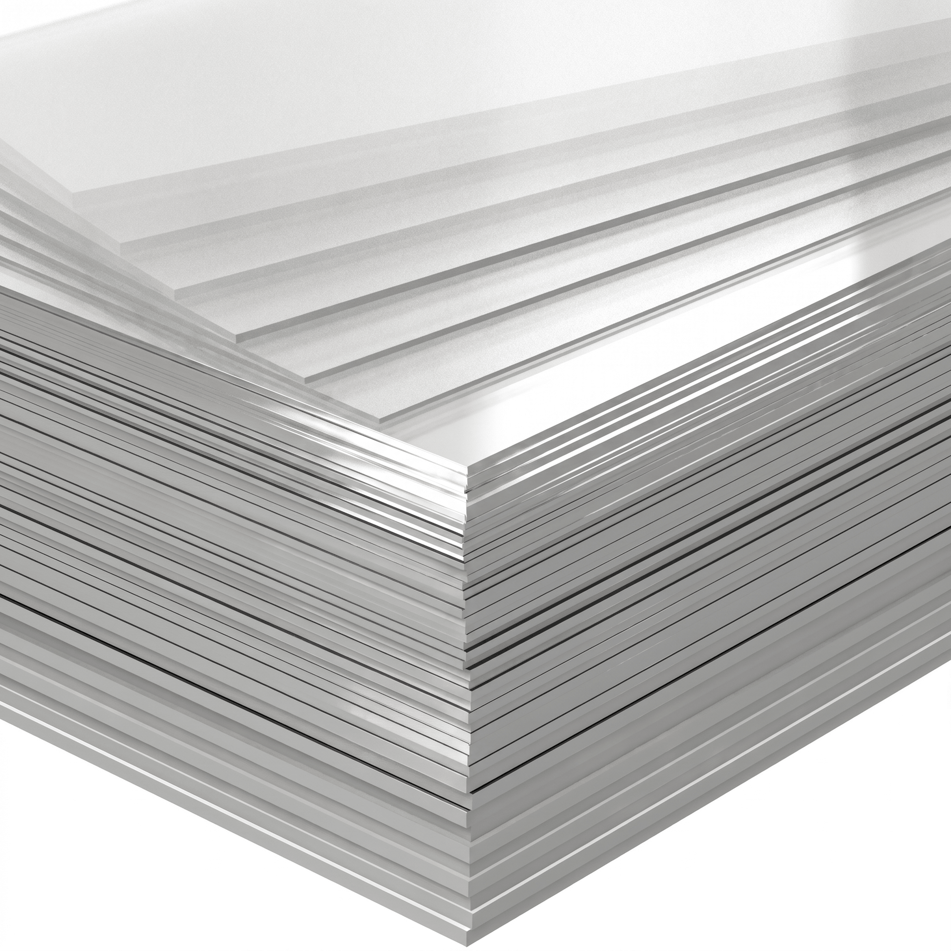 Stacked transparent acrylic sheets from the material bundle